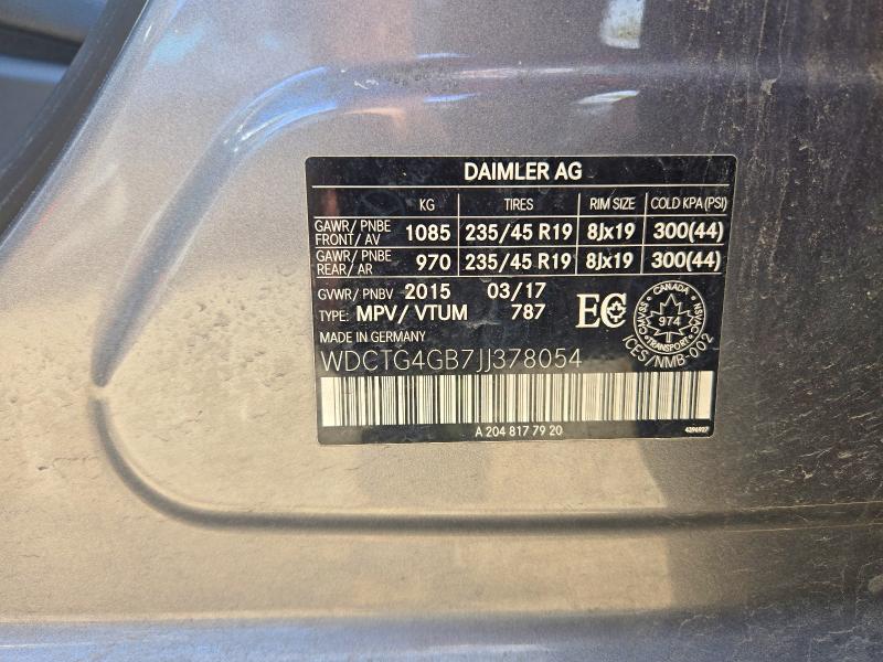 68993476 :رقم المزاد ، WDCTG4GB7JJ378054 vin ، 2018 Mercedes-benz Gla مزاد بيع