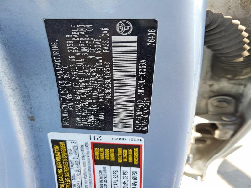 68867076 :رقم المزاد ، 4T1BB3EKXBU126548 vin ، 2011 Toyota Camry مزاد بيع