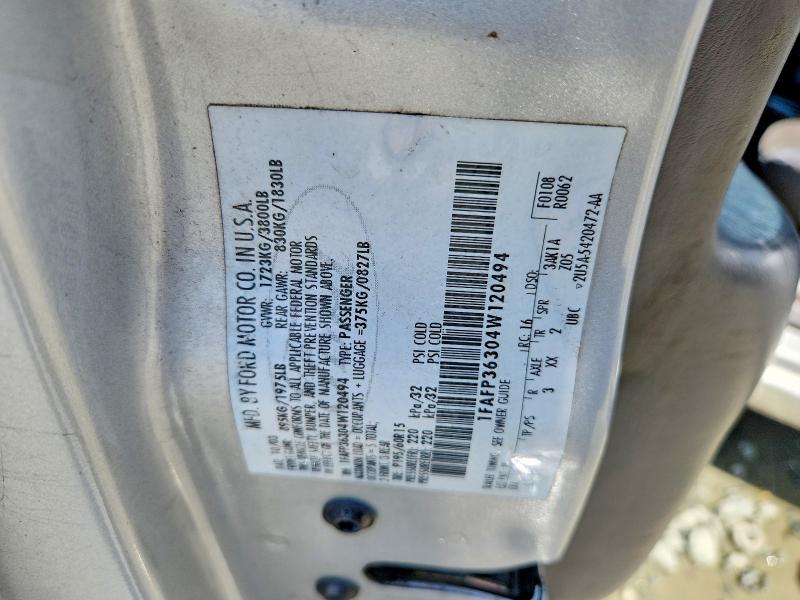 2004 Ford Focus მანქანა იყიდება აუქციონზე, vin: 1FAFP36304W120494, აუქციონის ნომერი: 67970276