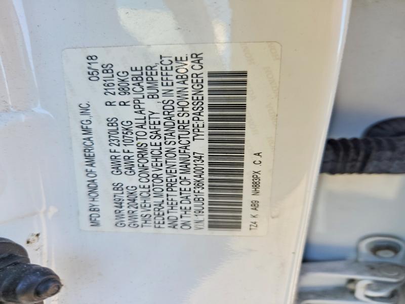 69726456 :رقم المزاد ، 19UUB1F36KA001347 vin ، 2019 Acura Tlx مزاد بيع