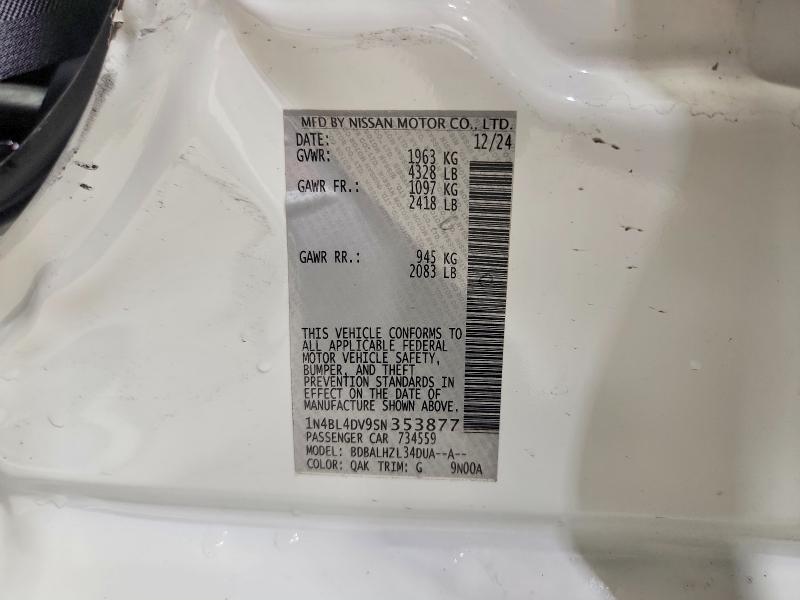 70508026 :رقم المزاد ، 1N4BL4DV9SN353877 vin ، 2025 Nissan Altima مزاد بيع