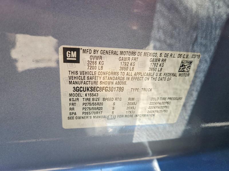 69140666 :رقم المزاد ، 3GCUKSEC8FG301789 vin ، 2015 Chevrolet Silverado مزاد بيع
