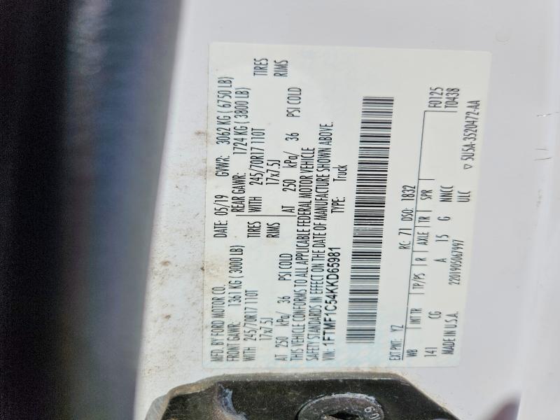 Aukcja sprzedaży 2019 Ford F150, vin: 1FTMF1C54KKD65981, numer aukcji: 67713706