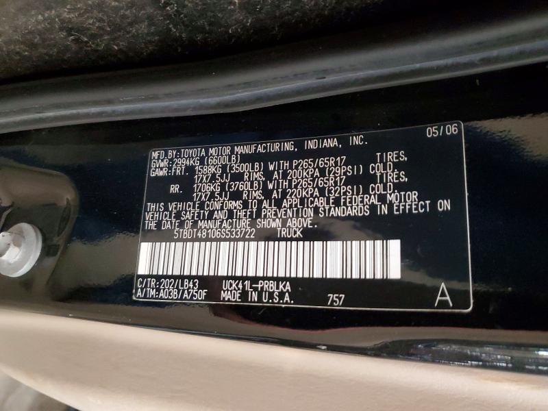 Aukcja sprzedaży 2006 Toyota Tundra, vin: 5TBDT48106S533722, numer aukcji: 70295976