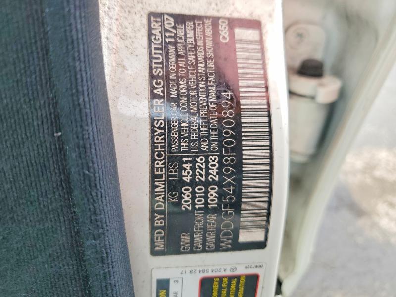 Aukcja sprzedaży 2008 Mercedes-benz C, vin: WDDGF54X98F090894, numer aukcji: 68661476