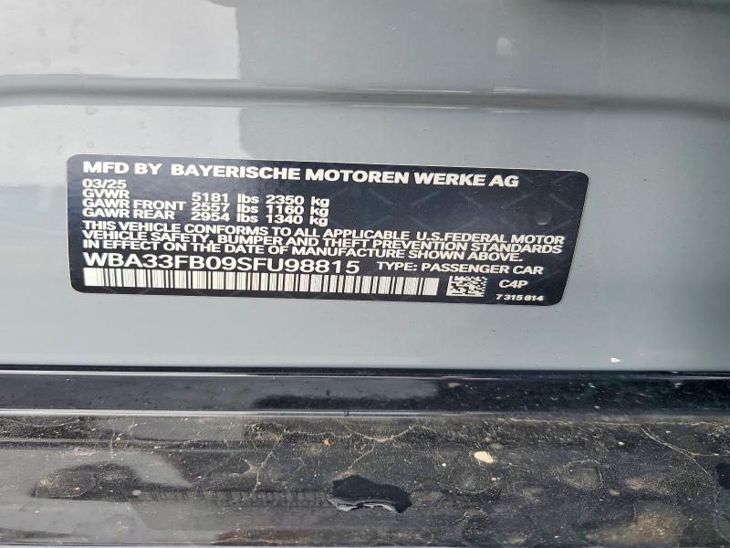 Aukcja sprzedaży 2025 Bmw 430xi, vin: WBA33FB09SFU98815, numer aukcji: 67114576