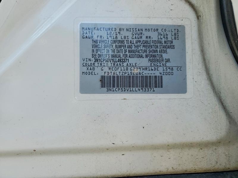 67377746 :رقم المزاد ، 3N1CP5DV1LL493371 vin ، 2020 Nissan Kicks مزاد بيع