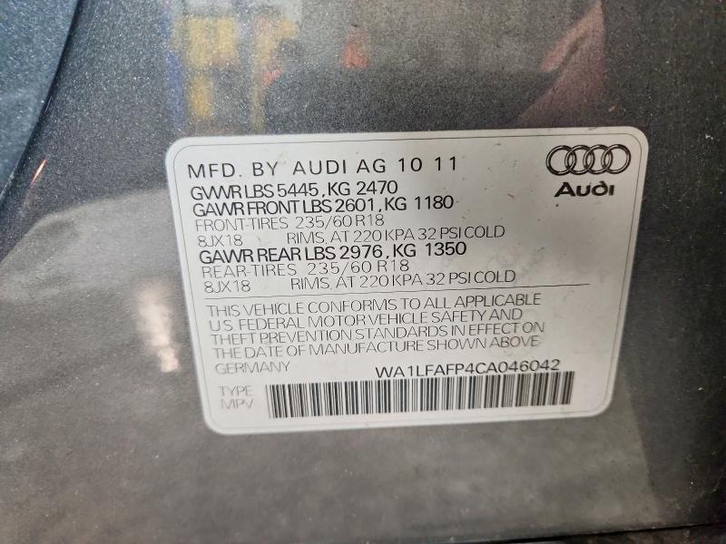 Продажа на аукционе авто 2012 Audi Q5, vin: WA1LFAFP4CA046042, номер лота: 70640466