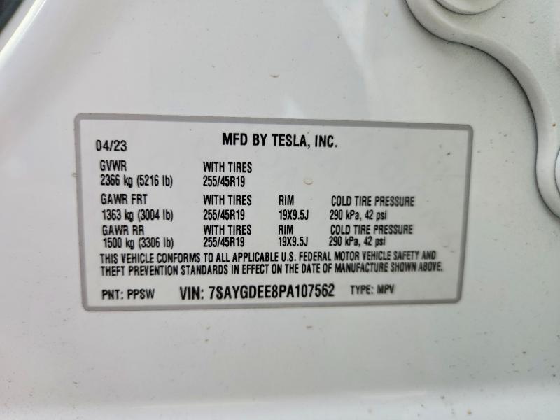 Aukcja sprzedaży 2023 Tesla Model Y, vin: 7SAYGDEE8PA107562, numer aukcji: 66124526