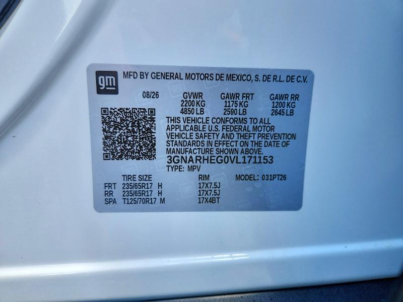Продажа на аукционе авто 2027 Chevrolet Equinox, vin: 3GNARHEG0VL171153, номер лота: 68411296