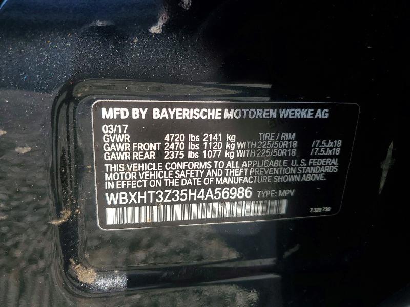 2017 Bmw X1 მანქანა იყიდება აუქციონზე, vin: WBXHT3Z35H4A56986, აუქციონის ნომერი: 66716576