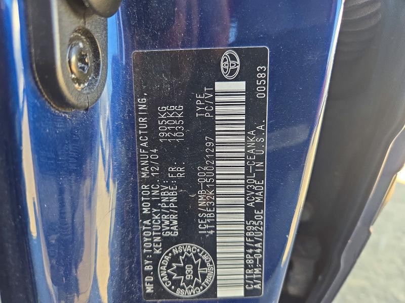 66410326 :رقم المزاد ، 4T1BE32K15U021297 vin ، 2005 Toyota Camry مزاد بيع