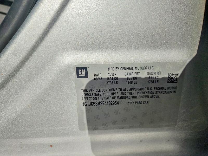 Продажа на аукционе авто 2014 Chevrolet Sonic, vin: 1G1JC5SH2E4102954        , номер лота: 68817506