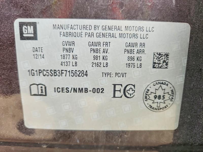 Продаж на аукціоні авто 2015 Chevrolet Cruze, vin: 1G1PC5SB3F7156284, номер лоту: 68372586