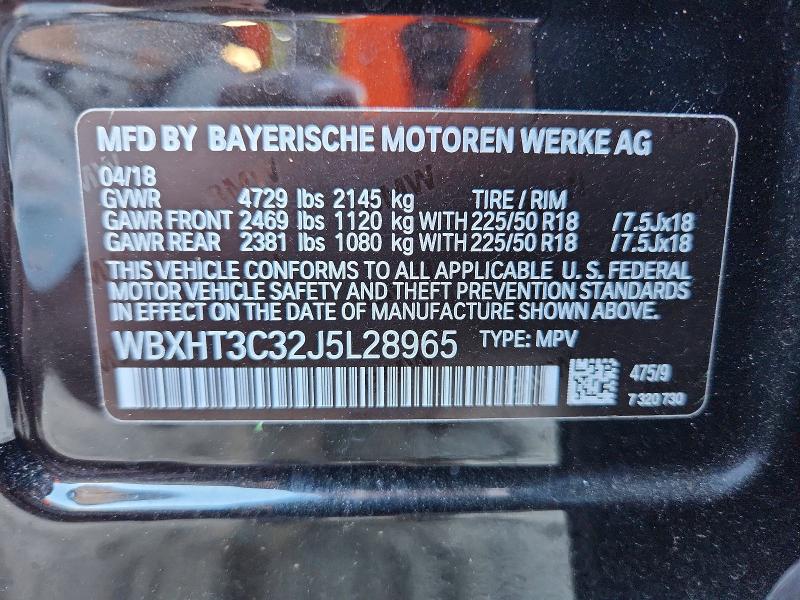 Aukcja sprzedaży 2018 Bmw X1, vin: WBXHT3C32J5L28965, numer aukcji: 68698006
