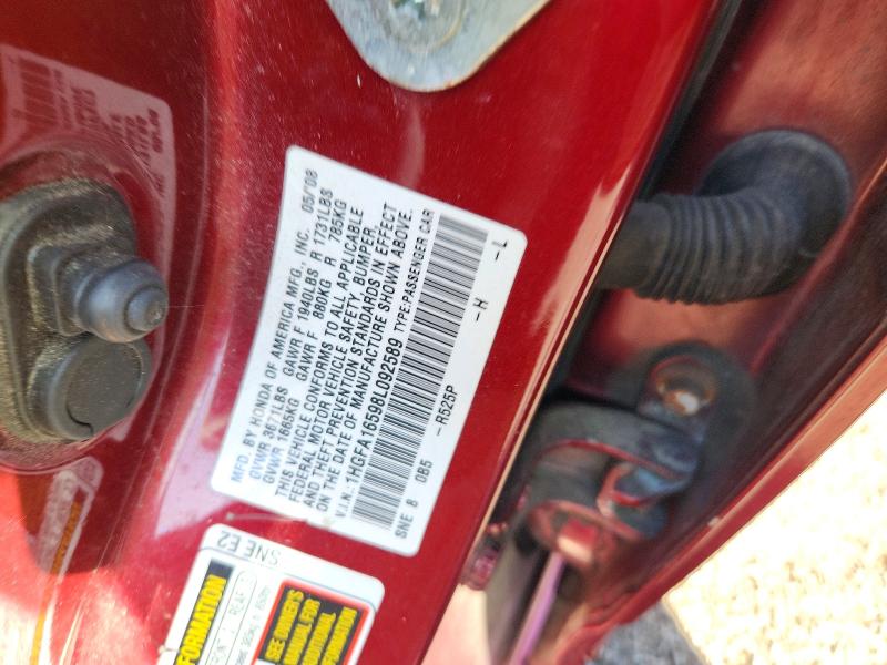 Продажа на аукционе авто 2008 Honda Civic, vin: 1HGFA16598L092589, номер лота: 69919096