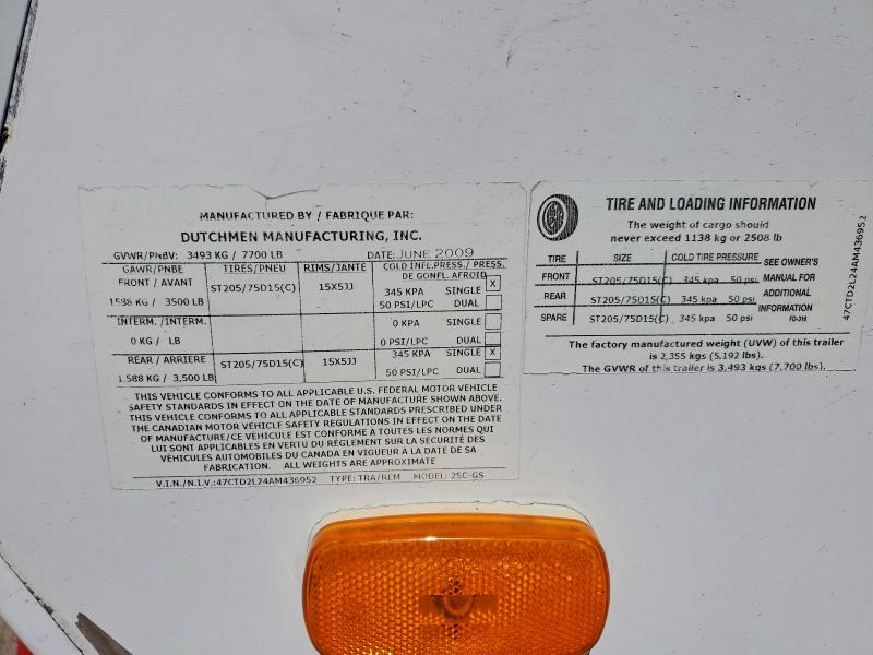 68429526 :رقم المزاد ، 47CTD2L24AM436952 vin ، 2010 Dutchmen Travel Recreational Vehicle (rv) مزاد بيع