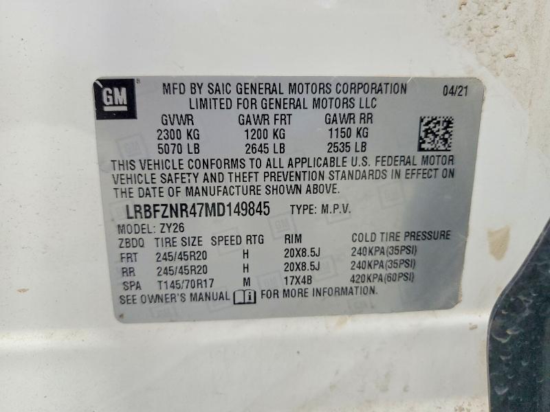 2021 Buick Envision მანქანა იყიდება აუქციონზე, vin: LRBFZNR47MD149845, აუქციონის ნომერი: 67715166