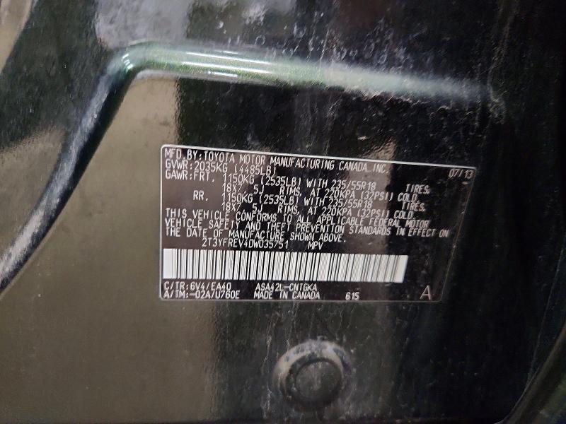 Продаж на аукціоні авто 2013 Toyota Rav4, vin: 2T3YFREV4DW035751, номер лоту: 69910606