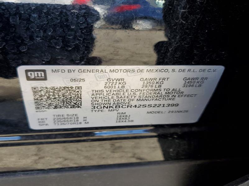69606386 :رقم المزاد ، 3GNKBCR42SS221399 vin ، 2025 Chevrolet Blazer مزاد بيع