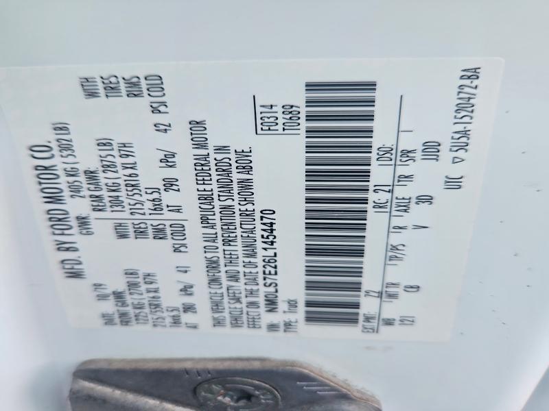 70111026 :رقم المزاد ، NM0LS7E26L1454470 vin ، 2020 Ford Transit Connect مزاد بيع