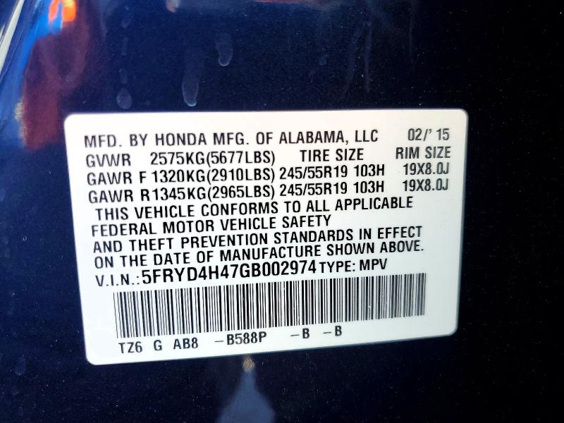 Auction sale of the 2016 Acura Mdx, vin: 5FRYD4H47GB002974, lot number: 67468476