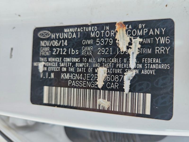 Aukcja sprzedaży 2015 Hyundai Genesis, vin: KMHGN4JE2FU060876, numer aukcji: 67042846