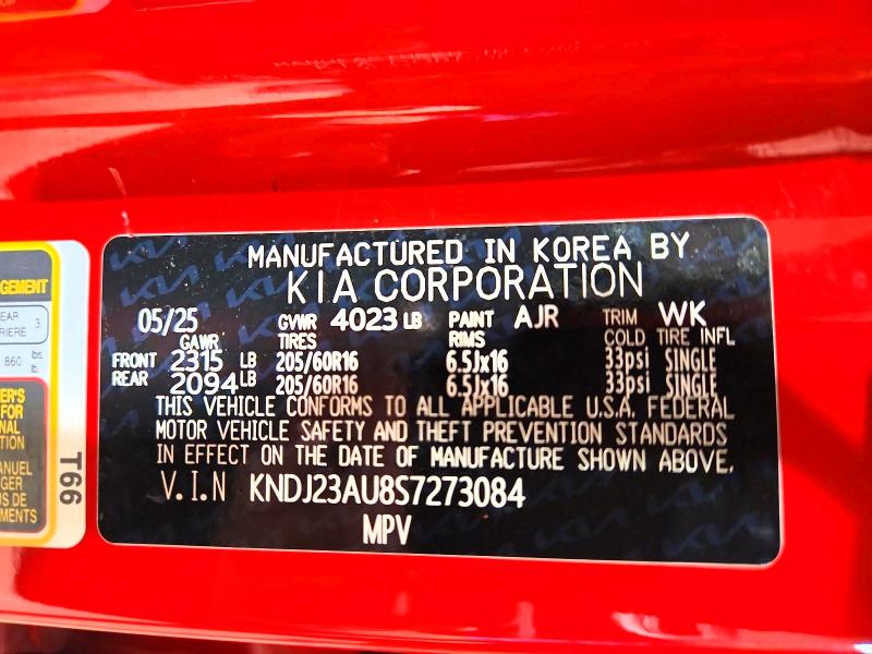 67956446 :رقم المزاد ، KNDJ23AU8S7273084 vin ، 2025 Kia Soul مزاد بيع