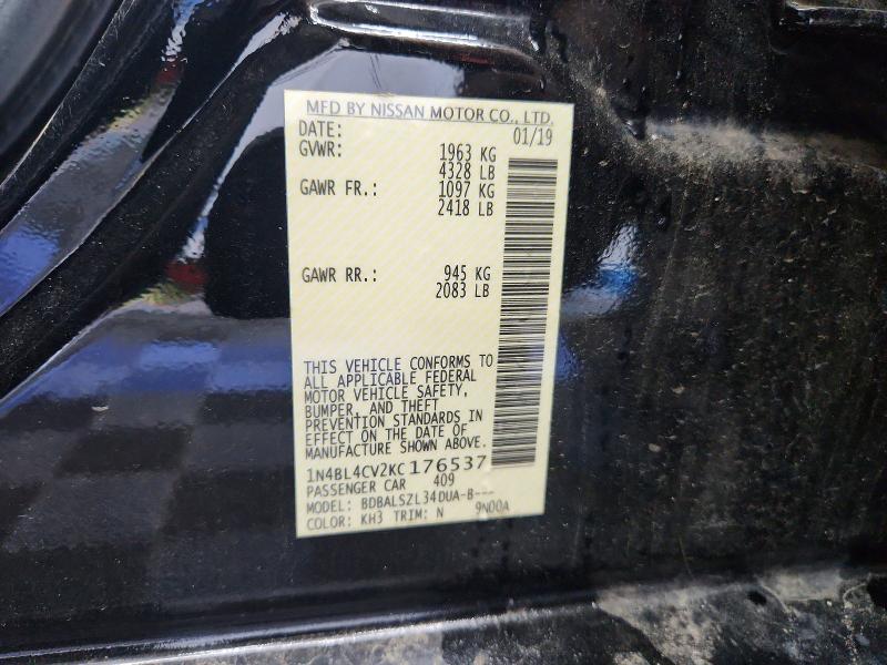 Aukcja sprzedaży 2019 Nissan Altima, vin: 1N4BL4CV2KC176537, numer aukcji: 66489966