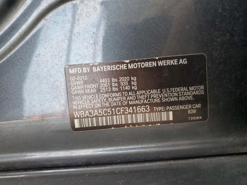 70255996 :رقم المزاد ، WBA3A5C51CF341663 vin ، 2012 Bmw 328 مزاد بيع