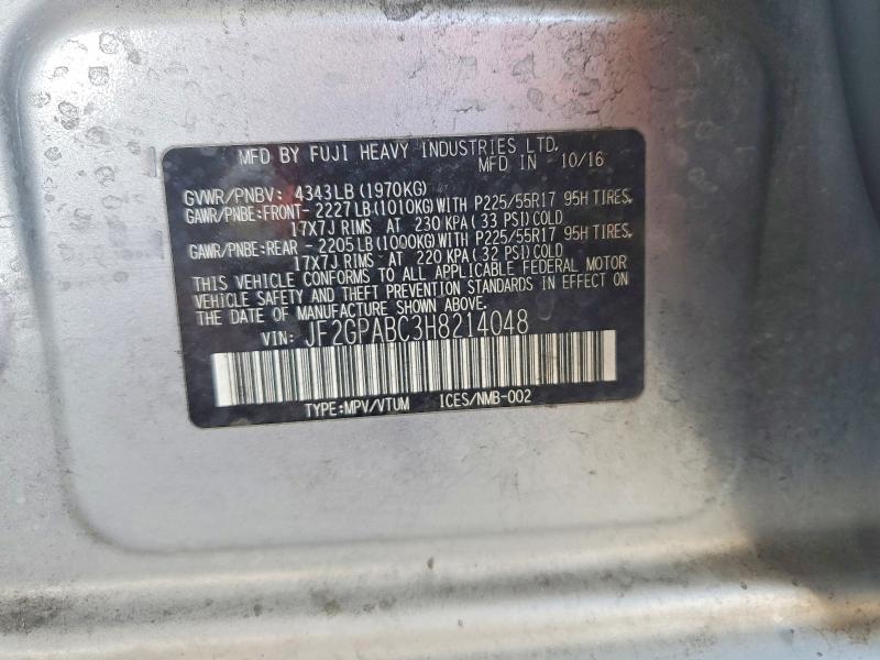68428286 :رقم المزاد ، JF2GPABC3H8214048 vin ، 2017 Subaru Crosstrek مزاد بيع