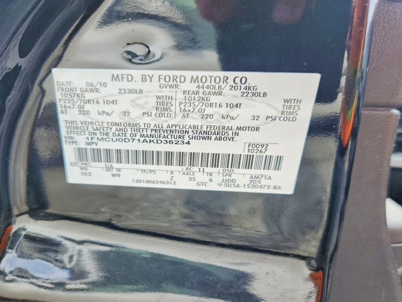 Aukcja sprzedaży 2010 Ford Escape, vin: 1FMCU0D71AKD36234, numer aukcji: 71342486