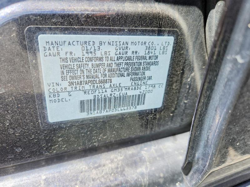 Продажа на аукционе авто 2013 Nissan Sentra, vin: 3N1AB7AP0DL668878, номер лота: 67028686
