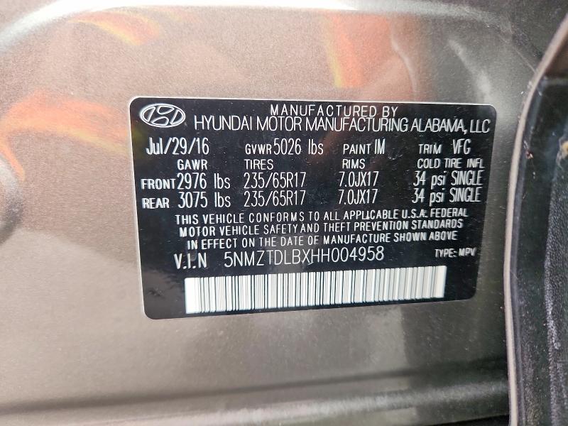 Aukcja sprzedaży 2017 Hyundai Santa Fe Sport, vin: 5NMZTDLBXHH004958, numer aukcji: 70097116