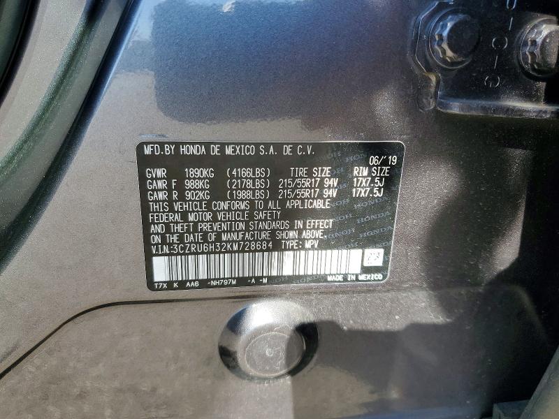 Aukcja sprzedaży 2019 Honda Hr-v, vin: 3CZRU6H32KM728684, numer aukcji: 70534726