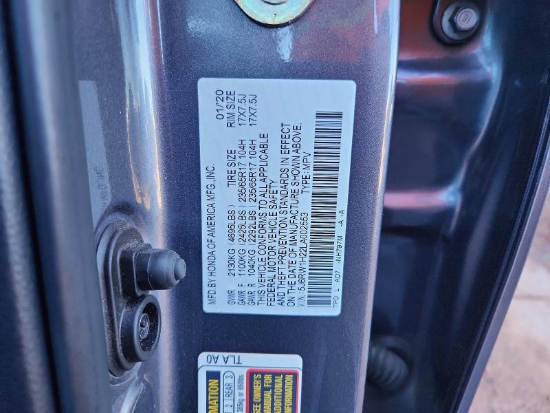 Продажа на аукционе авто 2020 Honda Cr-v, vin: 5J6RW1H22LA002553, номер лота: 70355276