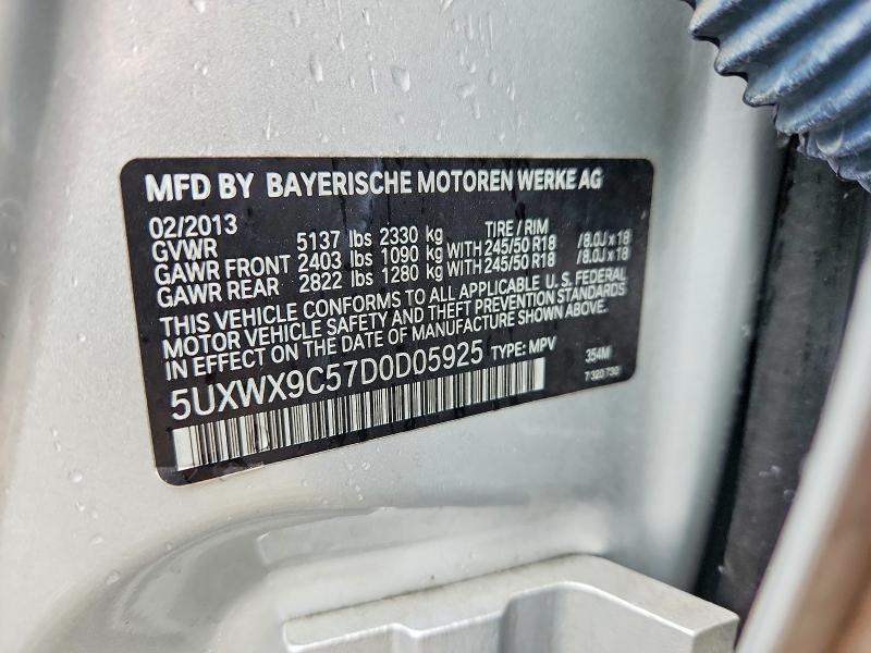 Aukcja sprzedaży 2013 Bmw X3, vin: 5UXWX9C57D0D05925, numer aukcji: 67183576
