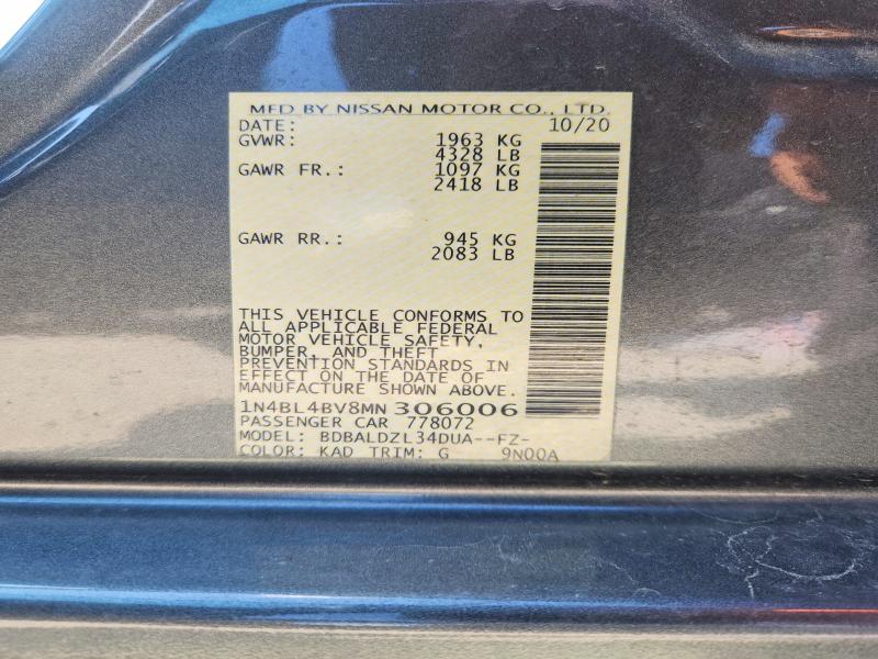 Продажа на аукционе авто 2021 Nissan Altima, vin: 1N4BL4BV8MN306006, номер лота: 67955786
