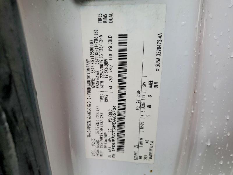 Aukcja sprzedaży 2021 Ford F550, vin: 1FDUF5GT3MDA05734, numer aukcji: 68655196
