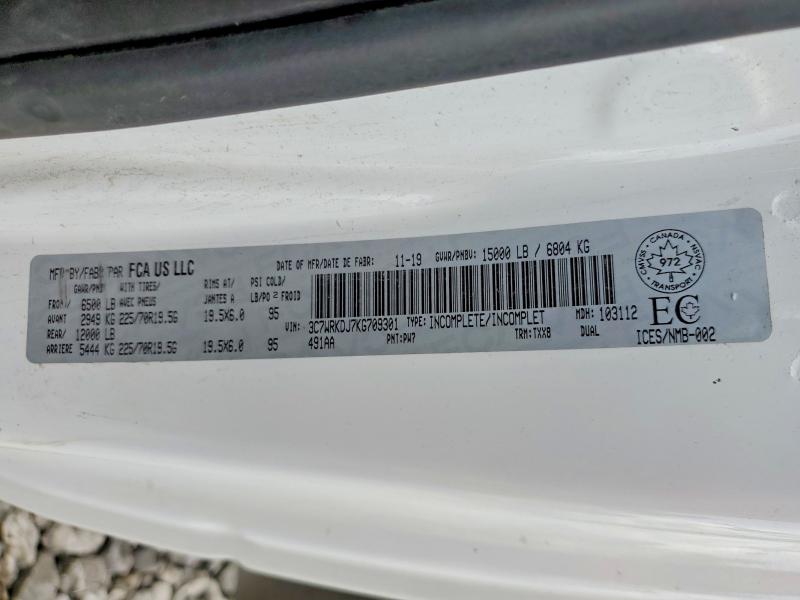Продаж на аукціоні авто 2019 Ram 4500, vin: 3C7WRKDJ7KG709301, номер лоту: 68962976