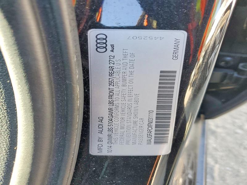 Aukcja sprzedaży 2015 Audi A6, vin: WAUGFAFCXFN031110, numer aukcji: 68331066