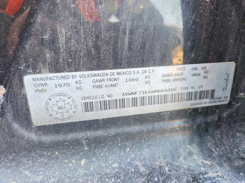 69545126 :رقم المزاد ، 3VWNF71K66M664206 vin ، 2006 Volkswagen Jetta مزاد بيع