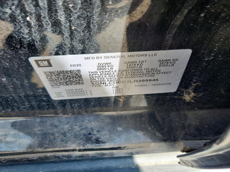 2020 Chevrolet Tahoe მანქანა იყიდება აუქციონზე, vin: 1GNLCDEC7LR299945, აუქციონის ნომერი: 69427846