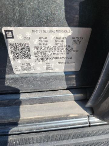 66274986 :رقم المزاد ، 1GNERKKW8KJ256688 vin ، 2019 Chevrolet Traverse مزاد بيع