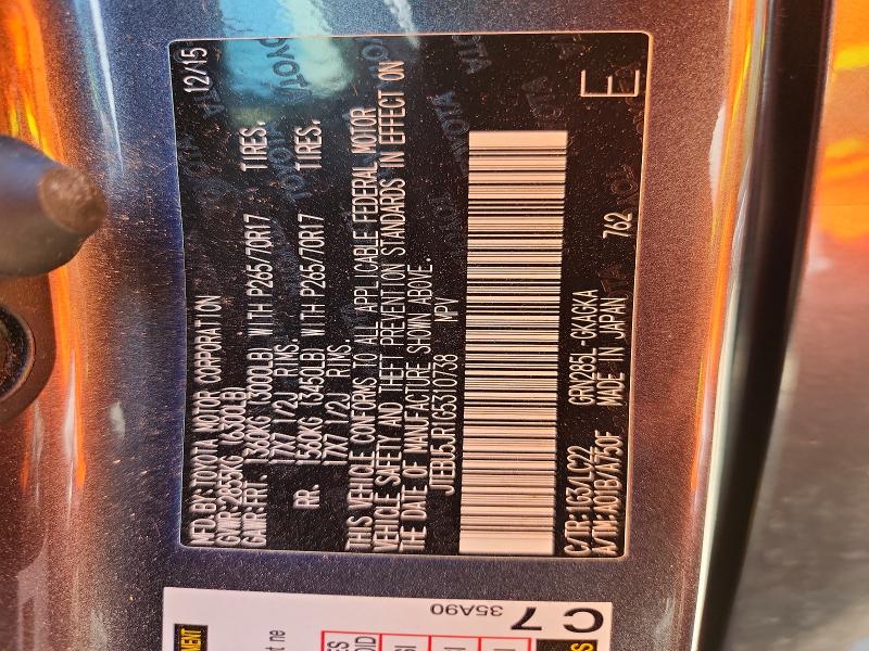 Aukcja sprzedaży 2016 Toyota 4runner, vin: JTEBU5JR1G5310738, numer aukcji: 67471386