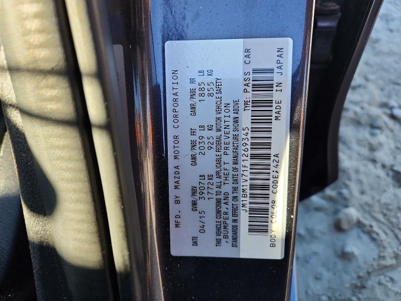 Продаж на аукціоні авто 2015 Mazda 3, vin: JM1BM1V71F1269345, номер лоту: 69127616