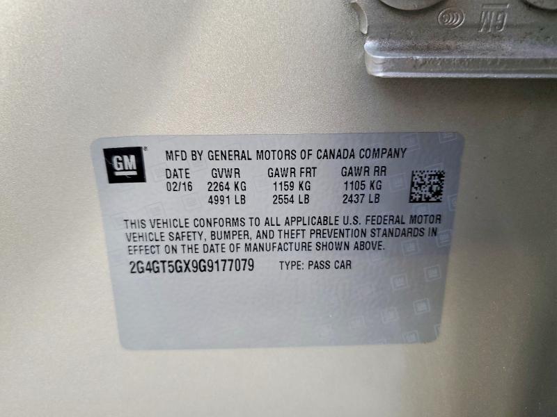 Aukcja sprzedaży 2016 Buick Regal, vin: 2G4GT5GX9G9177079, numer aukcji: 69207356