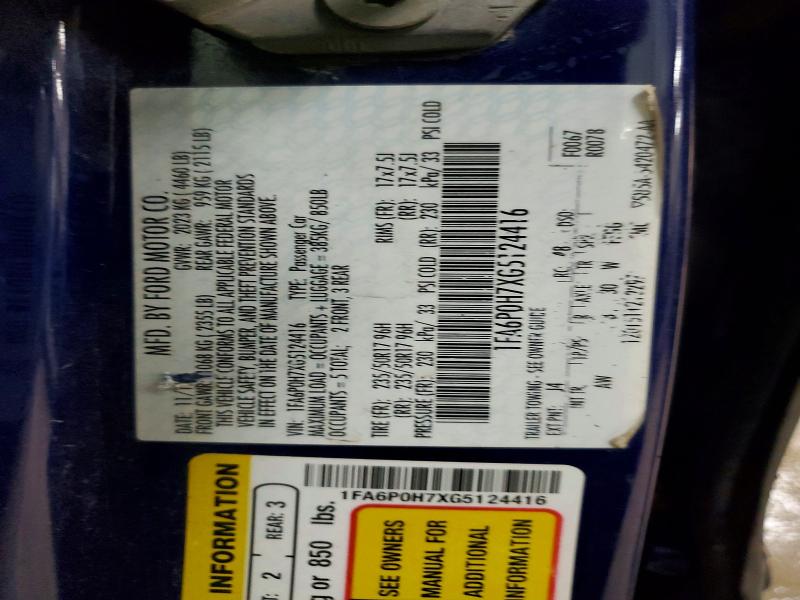 Продажа на аукционе авто 2016 Ford Fusion, vin: 1FA6P0H7XG5124416, номер лота: 68693266