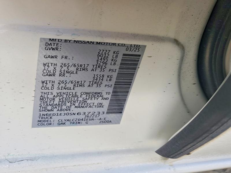 Auction sale of the 2025 Nissan Frontier, vin: 1N6ED1EJ0SN637233, lot number: 70317976