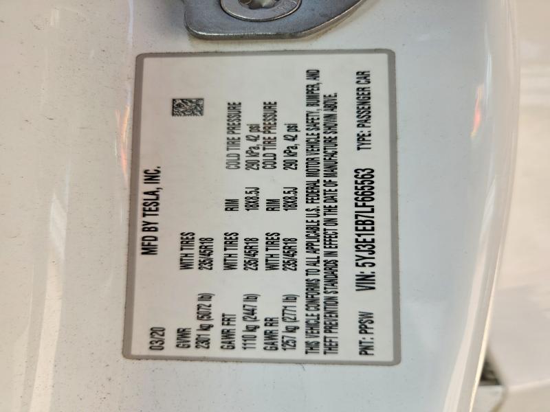 Aukcja sprzedaży 2020 Tesla Model 3, vin: 5YJ3E1EB7LF665563, numer aukcji: 67472966